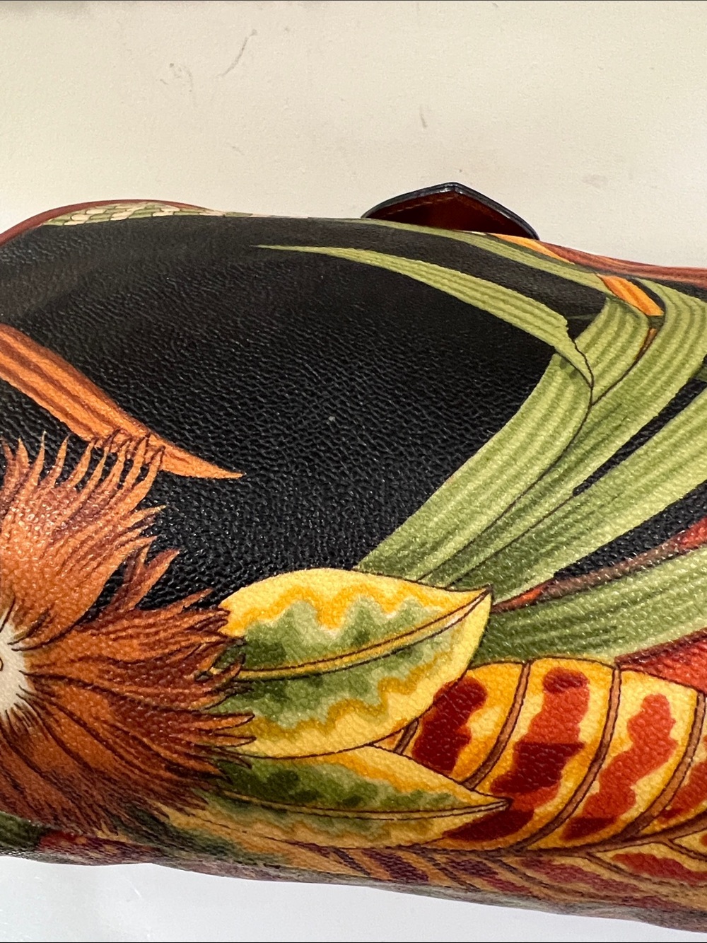 Salvatore Ferragamo Black Jungle Print Shoulder Bag with attached makeup bag - Picture 17 of 17